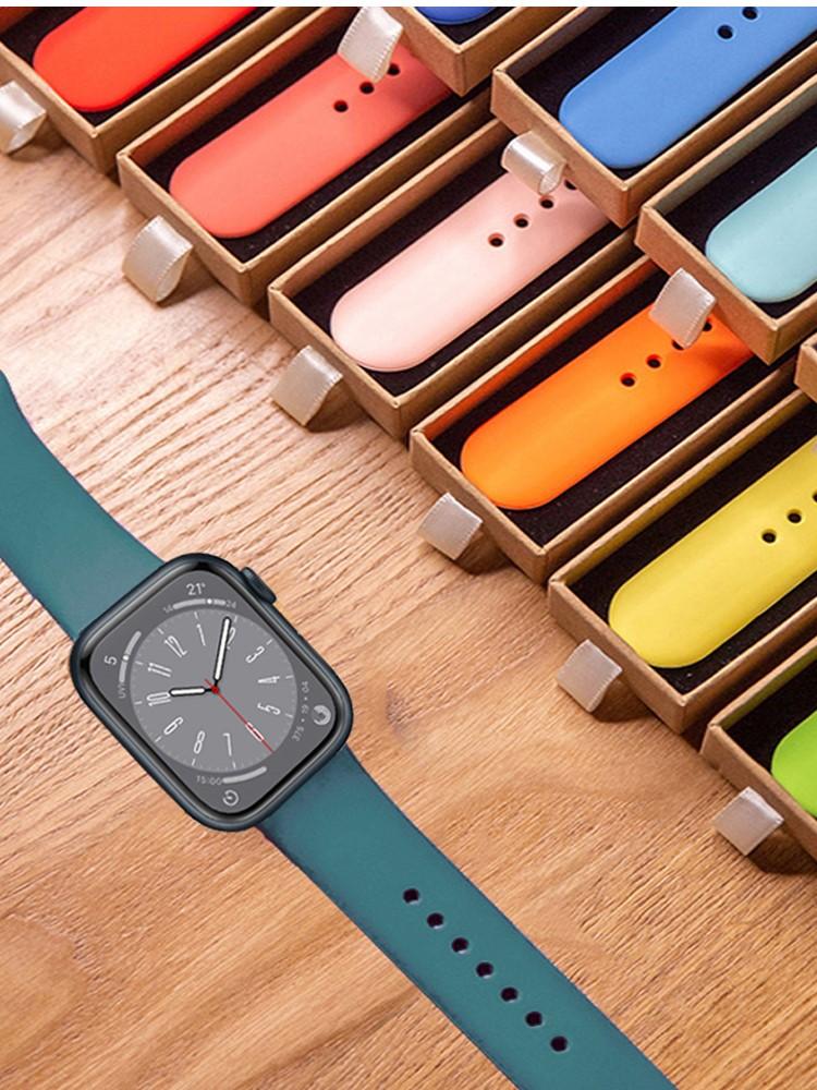 Original Silicone Strap For Apple Watch Ultra 2 Band 44mm 40mm 45mm 41mm 49mm 42mm 46mm Bracelet Iwatch Series 7 8 Se 4 3 5 6 9