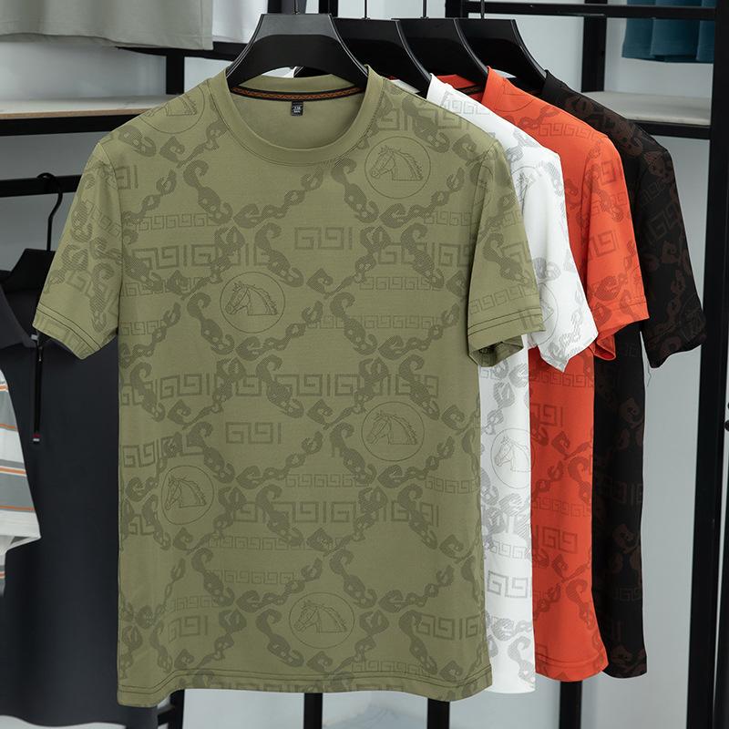 Summer Ice Short Sleeve Men's Fashion Loose Fit Versatile Casual T-Shirt Trendy Top