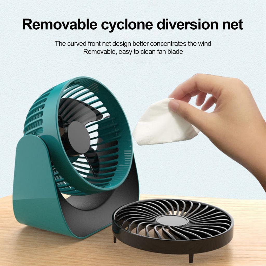 Mini USB Desk Fan Portable Rechargeable Silent Oscillating Turbo Air Cooler
