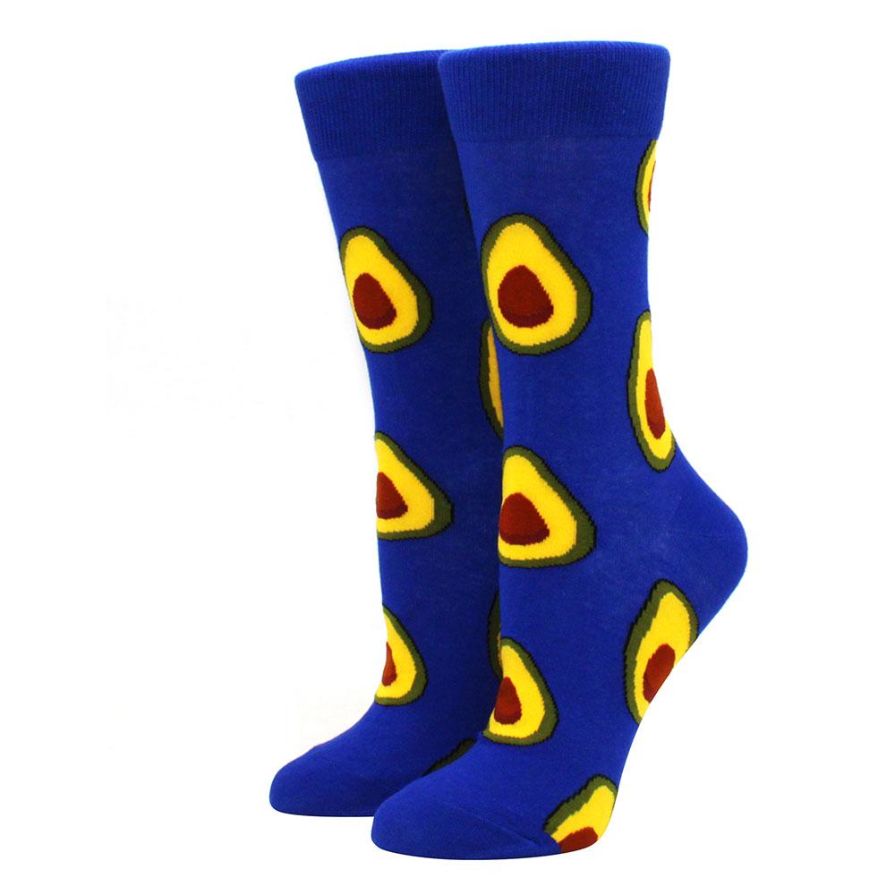 1 Pair S Funny Socks Women Casual Cartoon Fruit Banana Avocado Lemon Egg Cookie Donuts Happy Harajuku Skateboard Socks