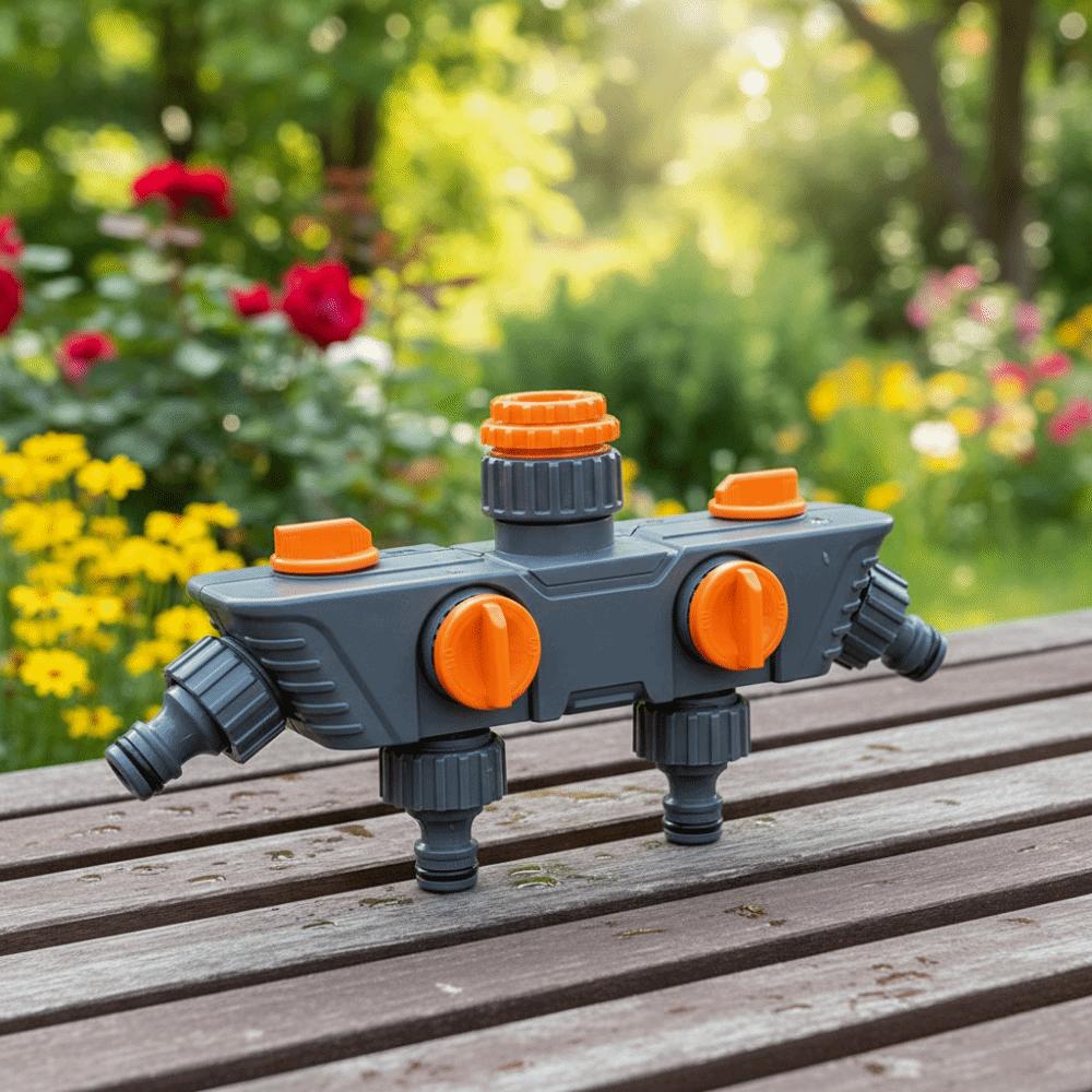 Four Independent Switches Hose Diverter Faucet Hose Connector One In Four Out  Outdoor Watering