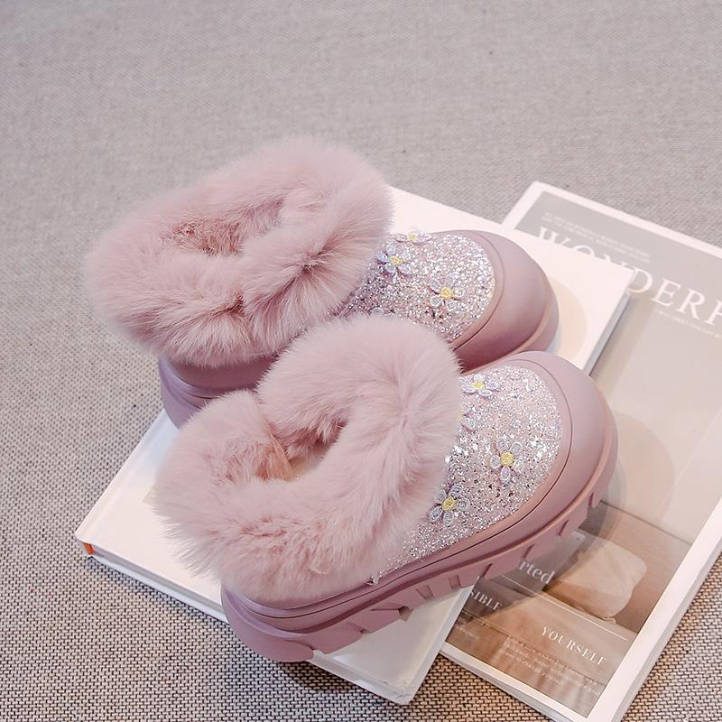 Winter Kinderstiefel Verdickte Baumwollschuhe für Kinder Warme und Verdickte Baby Winterstiefel für Mädchen