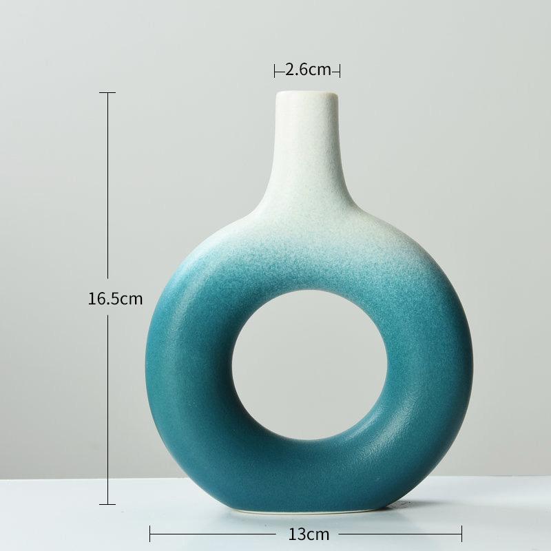 

Nordic Vase Ceramic Donuts Flower Pot Home Decoration Accessories Interior Office Desktop Decor Gift Vase Home Decoration Luxury