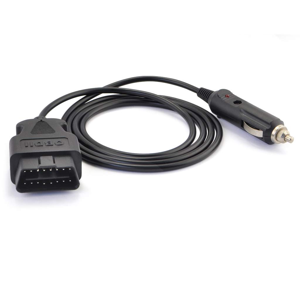 OLLGEN 1.5m/5ft Car OBDII Vehicle ECU Emergency Power Cable Car Memory Saving DC Power OBD Male Connector Cable Adapter