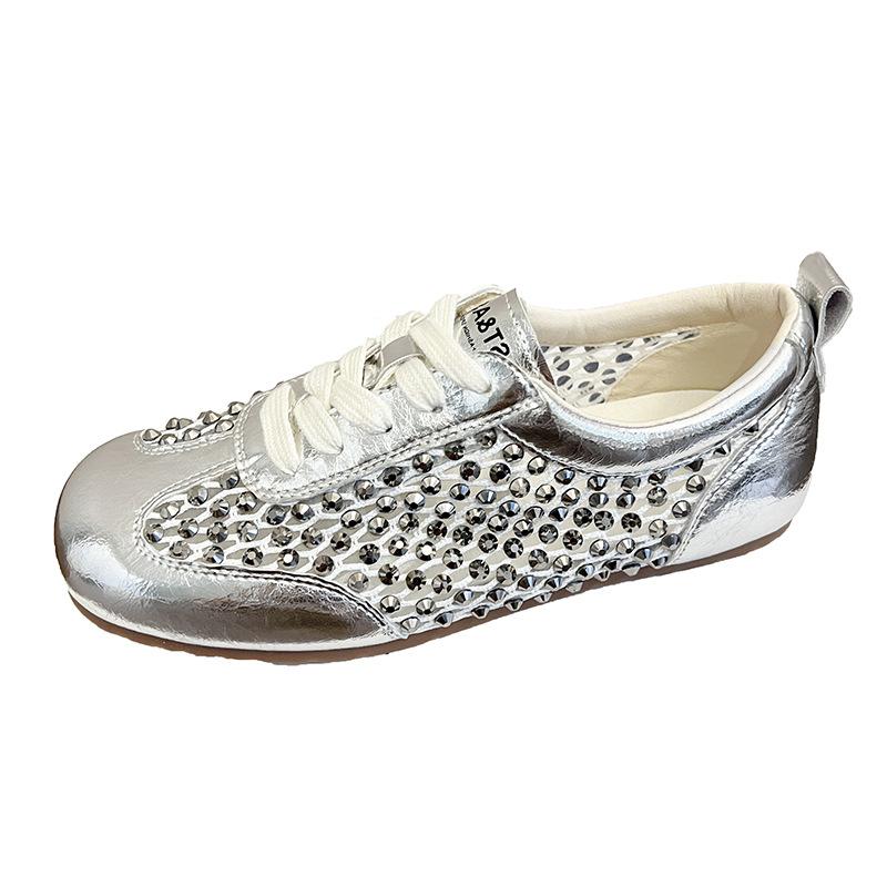 2025 summer new mesh breathable flat-bottomed German training shoes women's sports and leisure shoes lightweight retro versatile Forrest Gump shoes