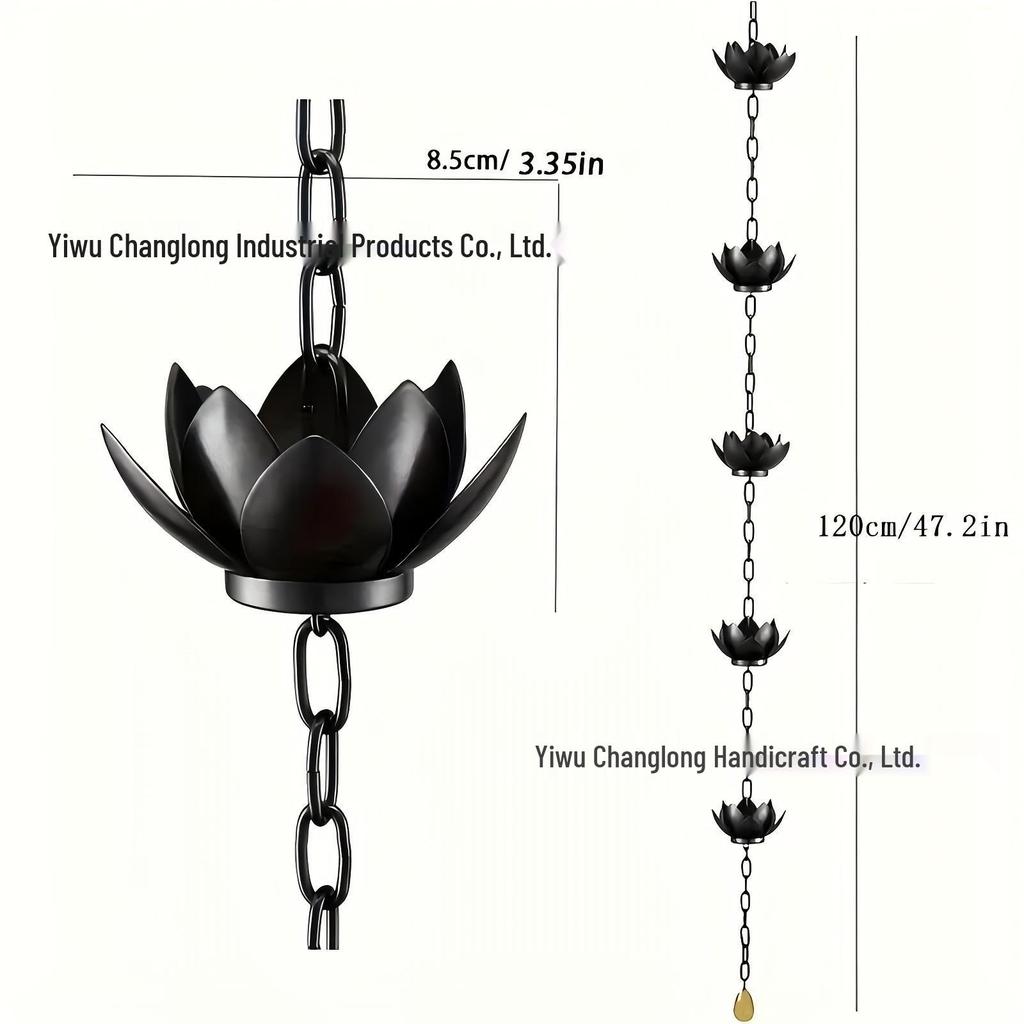 Outdoor Lotus Rain Chain: Courtyard Hanging Decoration and Drainage Solution