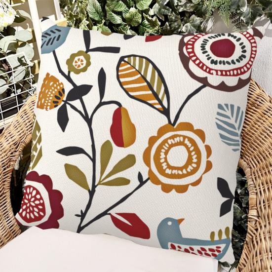 Pillowcase Hidden Zipper Easy to Clean Comfortable Printed Design Vintage Abstract Botanical