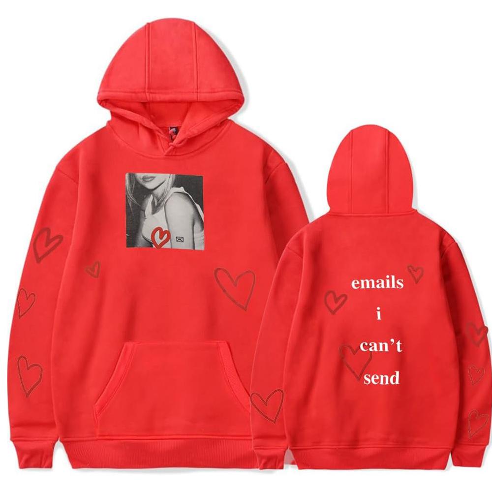 Sabrina Carpenter Heart Sweatshirts Emails I Can't Send Merch Hoodies Women Men Casual Long Sleeve Loose Classic Simple