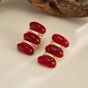 SHIXIN Creative Red Resin Acrylic Stud Earrings for Women Vintage Elliptical Geometric Piercing Earrings New Year Party Jewelry