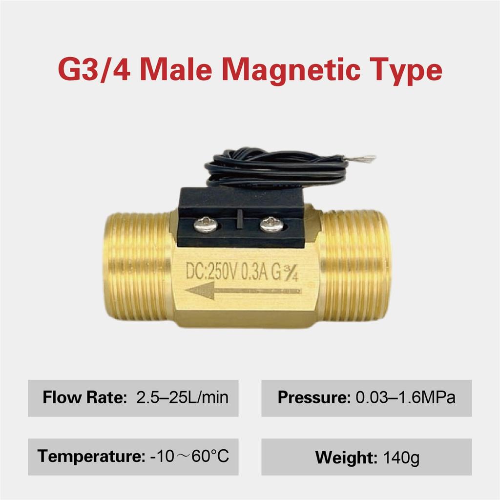 Brass Flow Switch Flow Meter Flowmeter 1.5‑3L/min G1/4 G1/2 Low Flow Water Normally Open Magnetic Spring Sensor Industrial