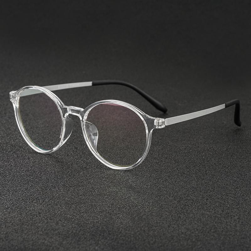 Men s And Women s Retro Round Glasses Frame Ultralight Titanium Alloy Myopia Glasses Optical Prescription Eyeglasses Frames 3050 прозрачный