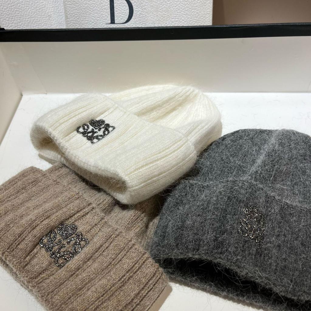 Paris Big-Name Love Rabbit Fur Knitted Hat Winter Simple Double Fold Edge Enlarged Ear Hat Nordic Cold Hat