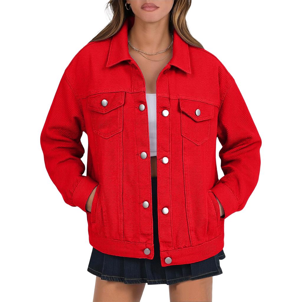 Stylish Women's Denim Jacket, Casual And Versatile, In A Relaxed, Boyfriend .