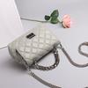 Neue Damen-Tasche trendig lässig Rauten-Ketten-Tasche Schafsmuster einfache Schulter-Crossbody-Kleintasche