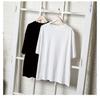 250g White Thickened Cotton Drop-shoulder Sleeve T-shirt Oversize Large Size Loose Short-sleeved Couple Dress