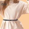Women Belt Adjustable Multi Holes Design Thin Belt Faux Leather Pin Buckle Belt Solid Color Jeans Pants Belt Costume Accessories