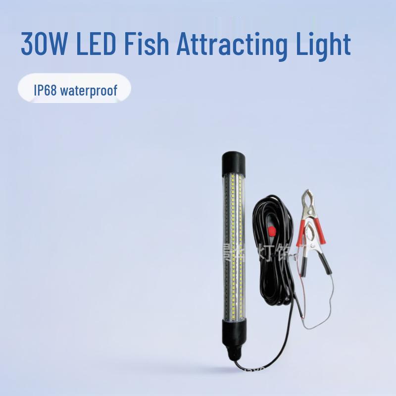 30W Waterproof Underwater Fish Attracting Light, 216 LEDs, 2835 IP68, 12-24V, Ideal for Raft Fishing.