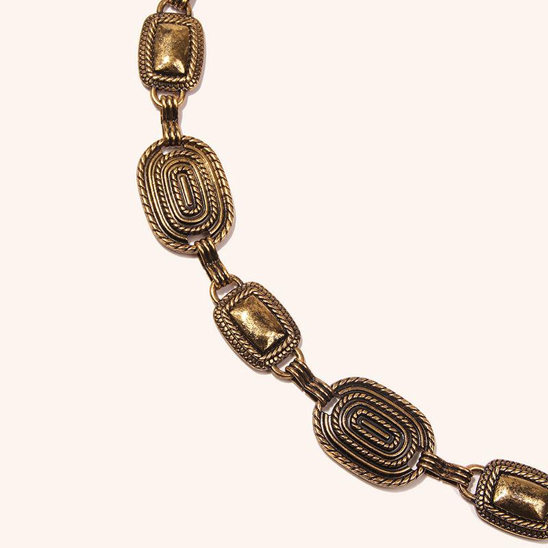 Spring High-end Sense of Ethnic Style Xiaoxiang Carved Fashionable Metal Pants Chain Women's Single Loop Belt Waist Chain