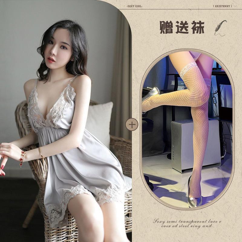 New erotic underwear, women's lace sexy underwear embroidery, breast-exposed temptation set