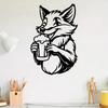 Fox Metal Wall Art Sculpture Rust Resistant Iron Statue Garden Yard Outdoor Decor Gift