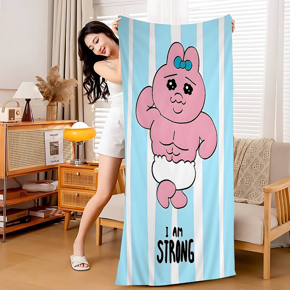 Popular Cute O-Opanchu U-Usagi Bath Towel Microfiber Soft Water Absorbing Breathable For Girl Kids Decorative Beach Towel