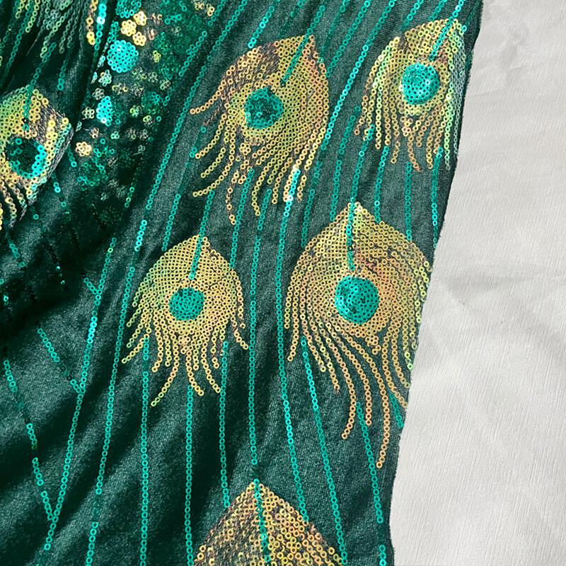 50X130cm Shiny Peacock Sequin Fabric for Bridal Gown Wedding Dress Costume DIY Flannel Embroidery Lace Fabric Clothing Supplies