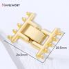 18K Gold Plated Brass Square Connector Clasps Pearl Clasps Fastener For Bracelet Necklace Making Accessories Jewelry Materials