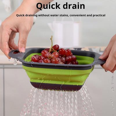 Panier de vidange pliable avec drainage rapide, résistant à la chaleur, sans BPA, passoire pour fruits et légumes de cuisine avec poignées
