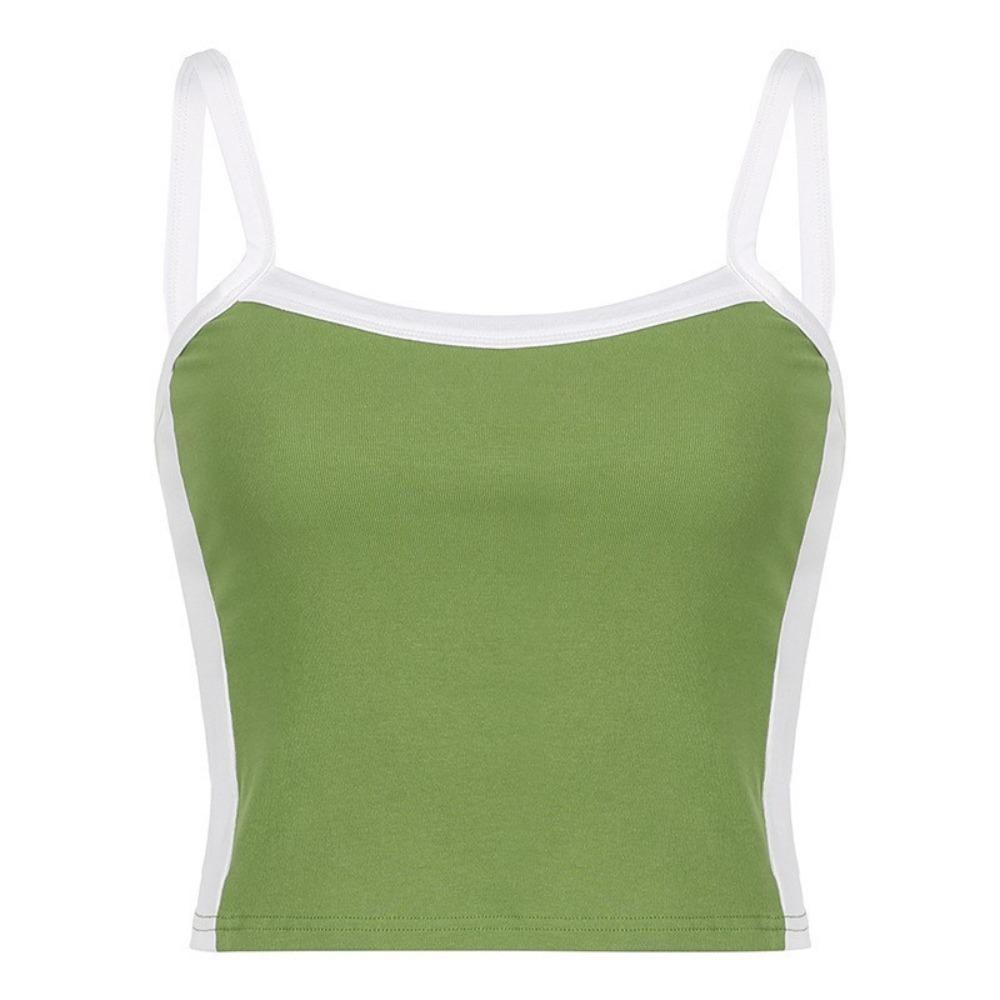 Sweet Slim Crop Top Bottoming Shirt Sleeveless Top Chic Women s Short Vest  Party S зелёный