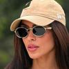 Luxury Metal Brand Sunglasses For Men Women Small Oval Sun Glasses Unisex Stylish Glamour Eyewear Uv400 Fashion Luxury Shades