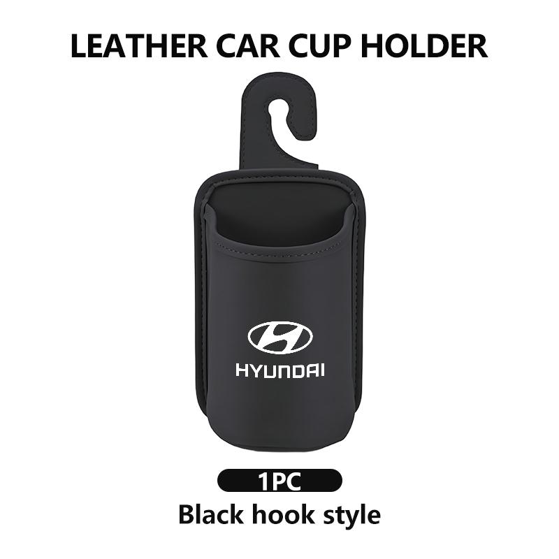 Car Door Water Cup Holder Back Seat Drink Rack Leather Storage Box For Hyundai Genesis Azera GDI i10 i20 i30 i40 ix20 ix35 AD1
