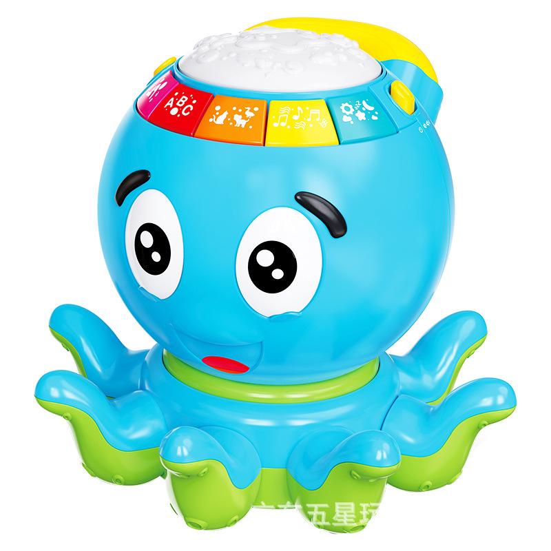 

Пятизвездочный детский ручной барабанчик, музыкальный хлопающий барабан, братик-сквидвард, малыш, многофункциональный, раннее образование, обучающая игрушка с вопросами и историями синий
