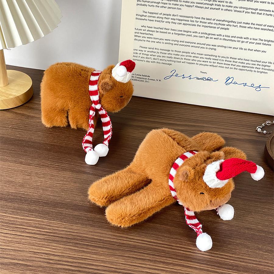 Capybara Cozy Christmas Plush Toy Wristband With Short Plush Design For Gifting