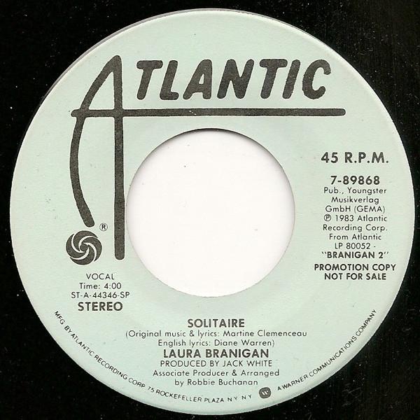 

7inch Record LAURA BRANIGAN - Solitaire 789868PROMO Atlantic 1983 US Pop Used