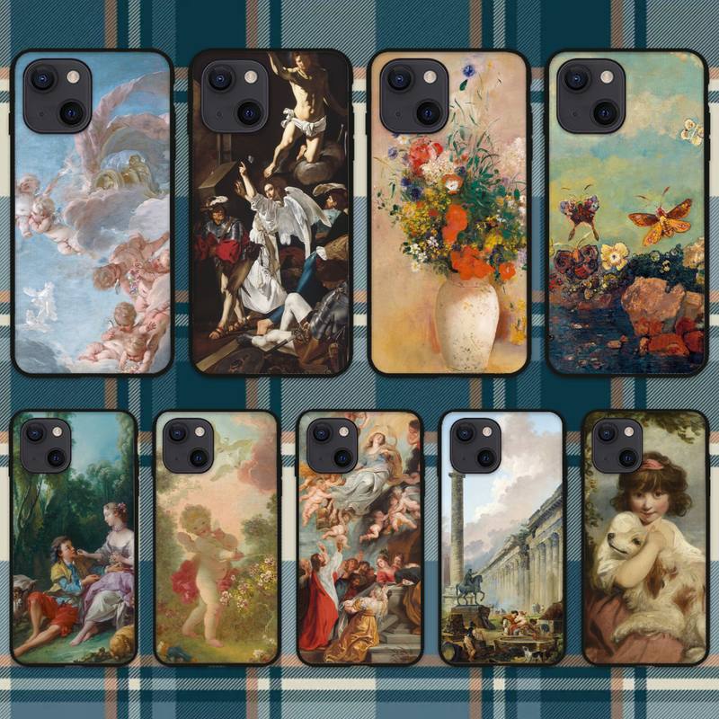 

Art Classical Painting Phone Case For iPhone 11 12 Mini 13 14 Pro XS Max X 8 7 6s Plus 5 SE XR Shell