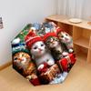 1 PC Automatic Folding Umbrella - Christmas Kittens Pattern, Portable & Foldable Design with 8 Ribs, Christmas Birthday Gifts