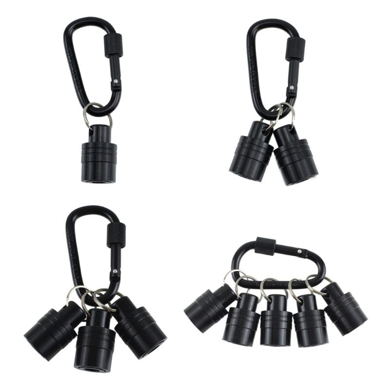 Quick Changes Drill Bit Holders with Carabiners, 1/4inch Hex Shanks Key Chain Portable Tool