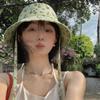 Double Sided Floral Print Bucket Hat Wide Brim Sun Hat Versatile Basin Cap  Spring