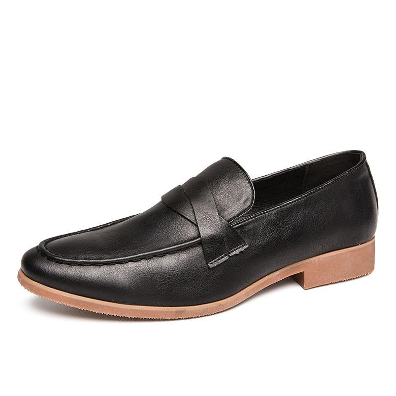 

Foreign trade dress business leather shoes men s foot cover tide casual British trend 2019 new large size 47 men s shoes 38