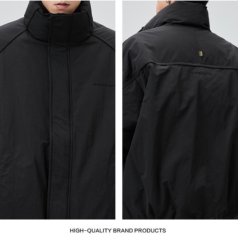 Men's Winter Stand Collar Down Jacket - Warm, Thickened, American Style, Outdoor Workwear