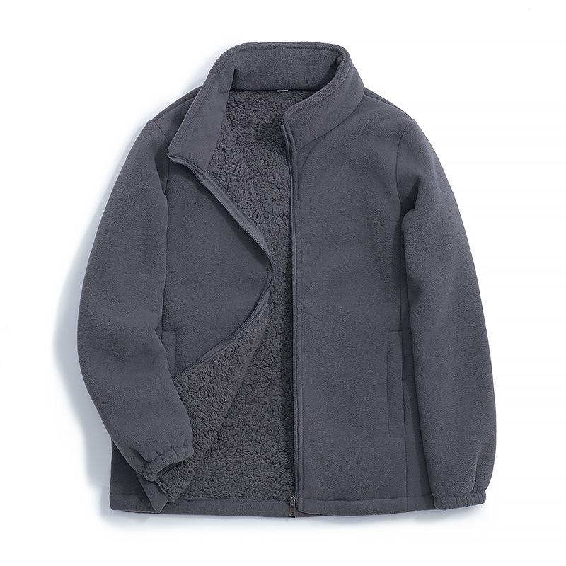 Women's Double-Sided Fleece Sherpa Hooded Windproof Velvet Jacket for Autumn and Winter