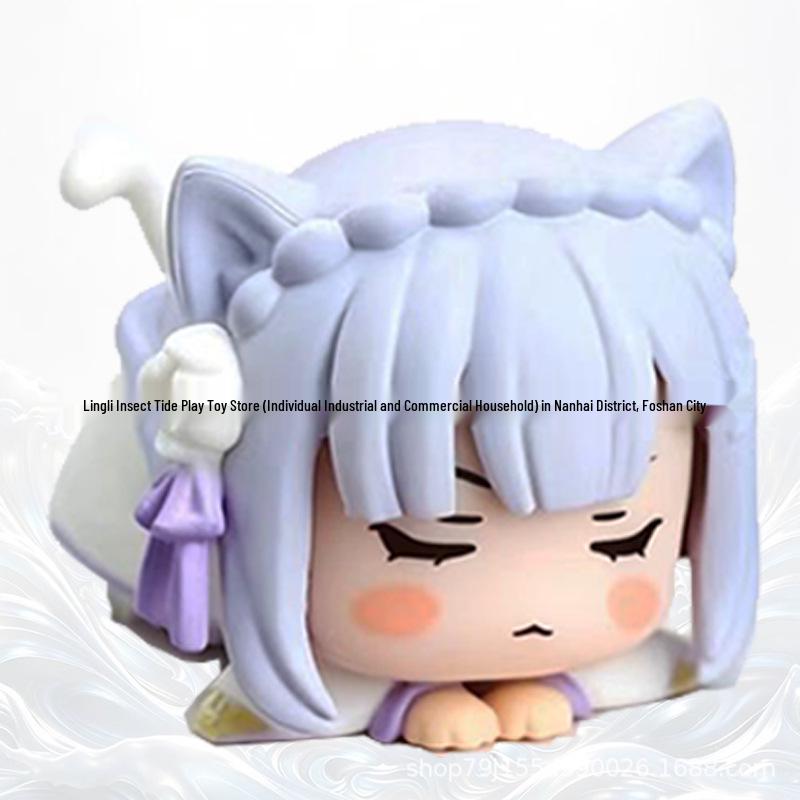 Q Version Cat Ear Sleeping Pose Anime Maid Figure Blind Box