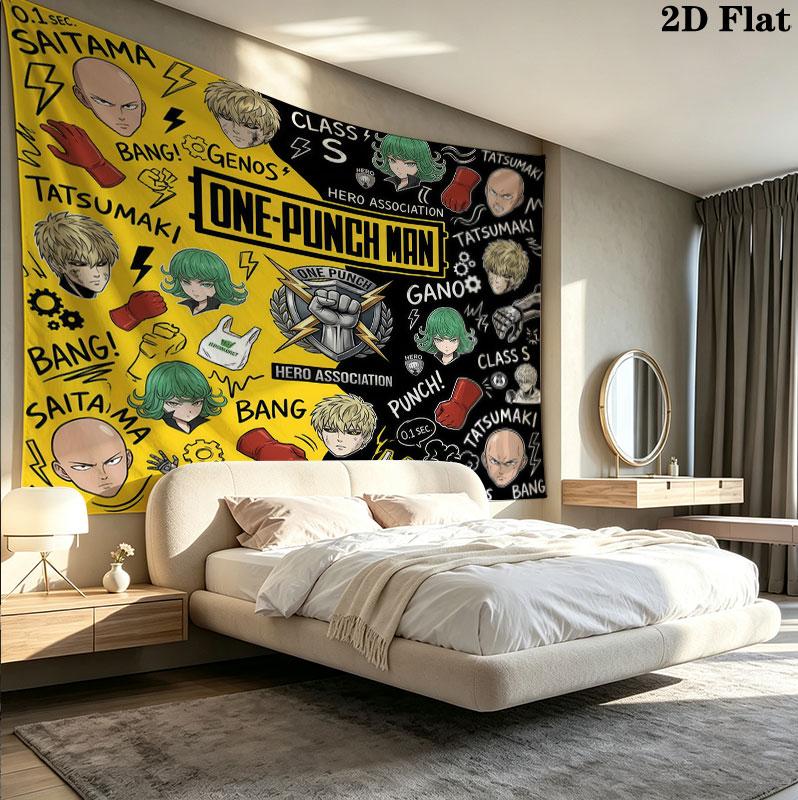 Onepunch Man Wandteppich Ästhetisches Wandbehang Gedruckter Stoffdecke Dekorative Wandteppiche Für Schlafzimmer Wohnzimmer Heimdekoration