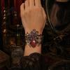 Spinnennetz Partygeschenk Vintage Strassarmband Gothic Punk Verstellbares Stretch-Bügelarmband Für Frauen für Männer Frauen Geheimnisvolles Halloween