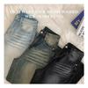The Pink Women High Waist Back Brush Washing Wide Denim Pants 3 Colors 4 Sizes