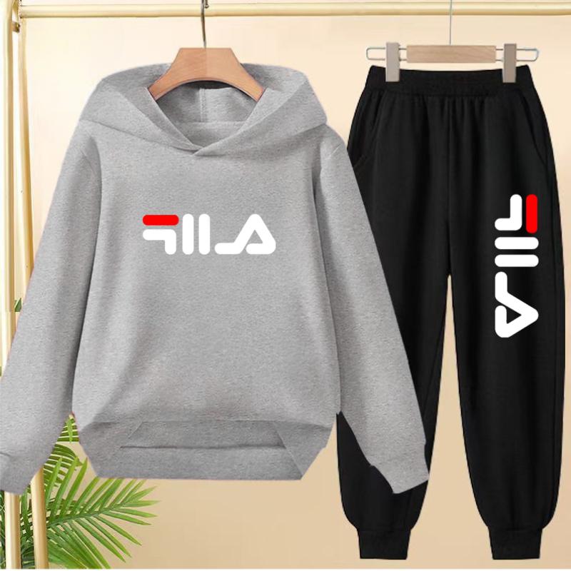 Children's Pullover Pink Coat Hoodie Sweatshirt Top + Pants Boys Girls Toddler 3-12Yrs Clothes Casual Sports Jogging Fashion Set