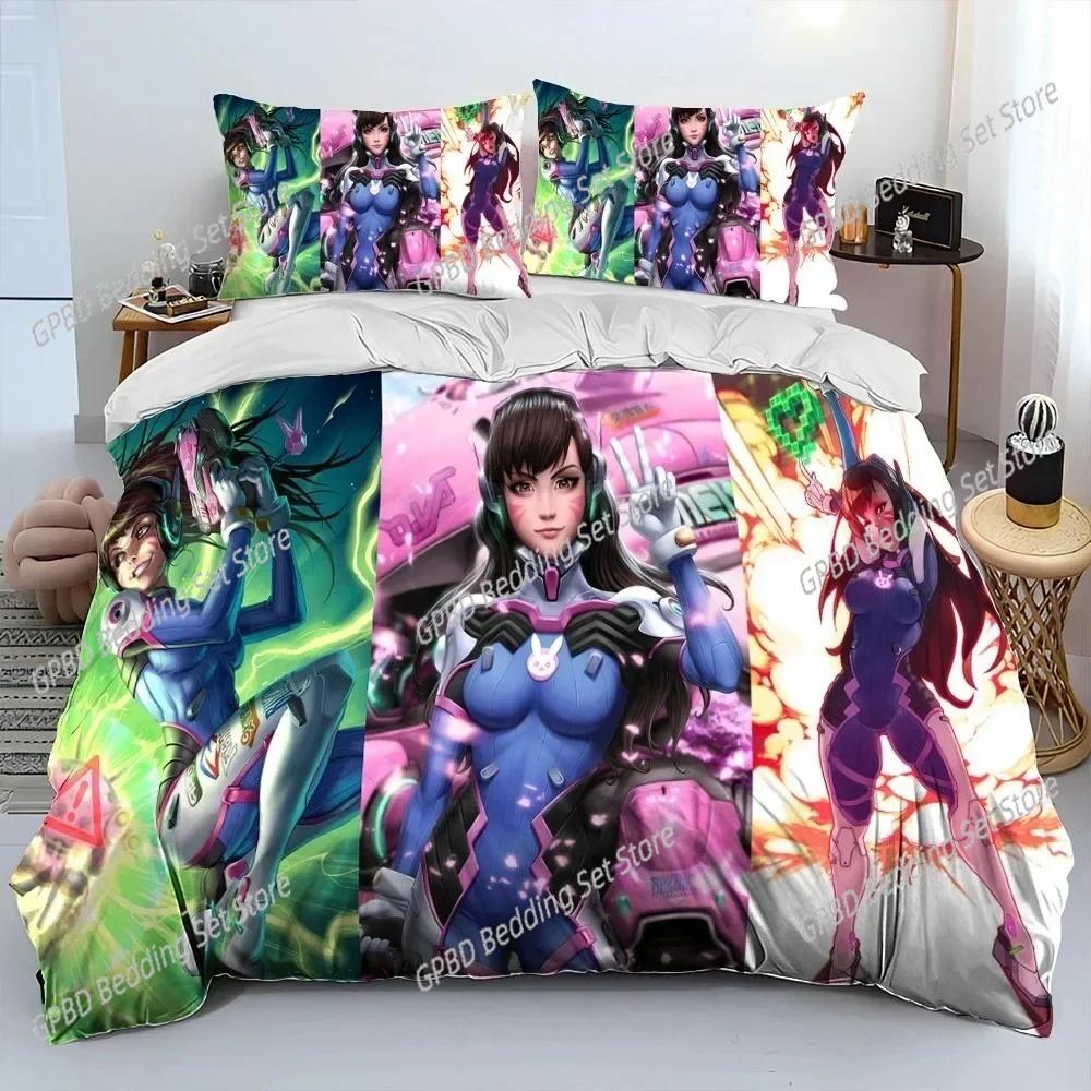 

3D Print OW Overwatch Game DVA Beding Set Bedrom Soft Modern Bedspreads Comefortable Soft Duvet Cover Comfortable Quilt Cover And Pilowcase 100*200cm Single