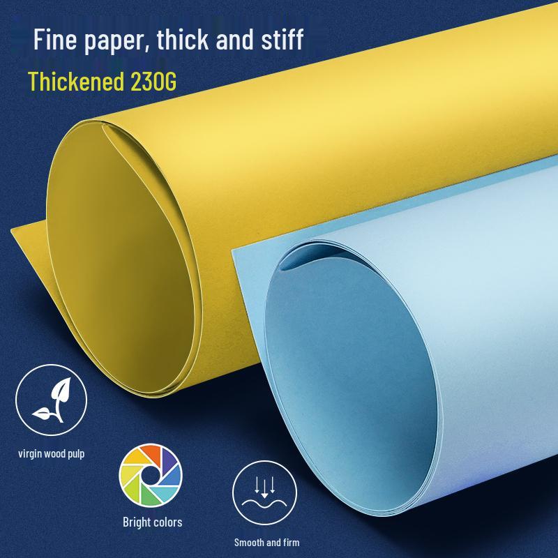 Yuanhao Extra Thick 250g Large Cardstock Sheets: Macaron Morandi Colors (Green, Red, White, Blue, Black, Pink, Yellow, Orange, Grey)