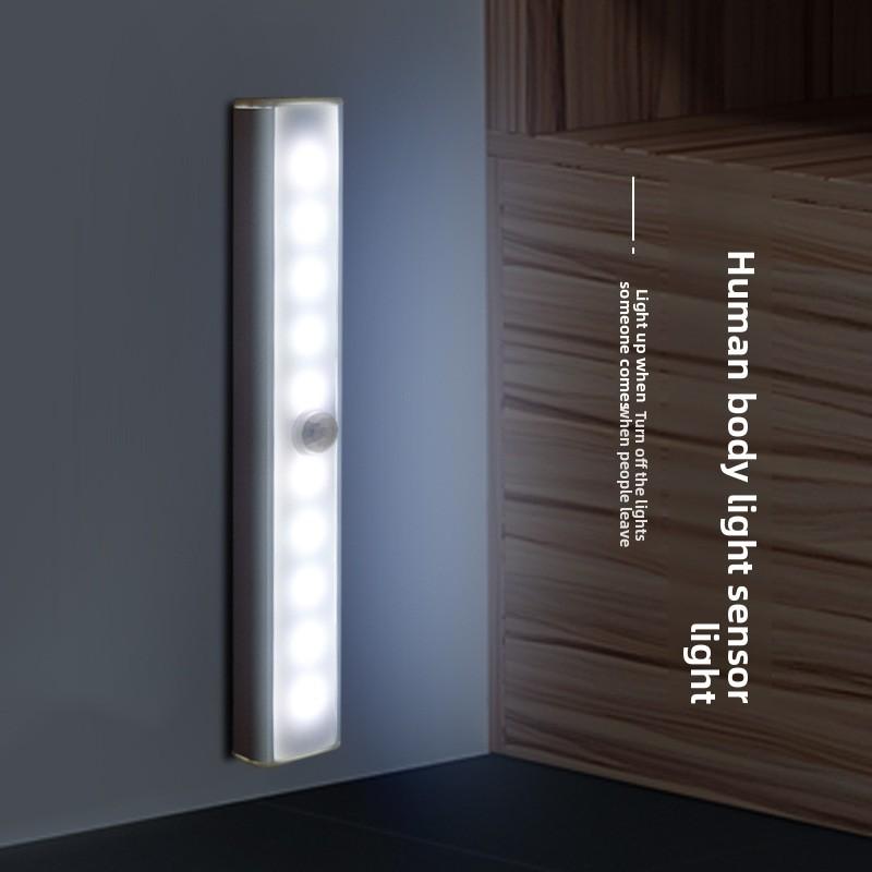 Led Motion Sensor Night Light Battery With Magnetic Strip For Corridor Bedroom