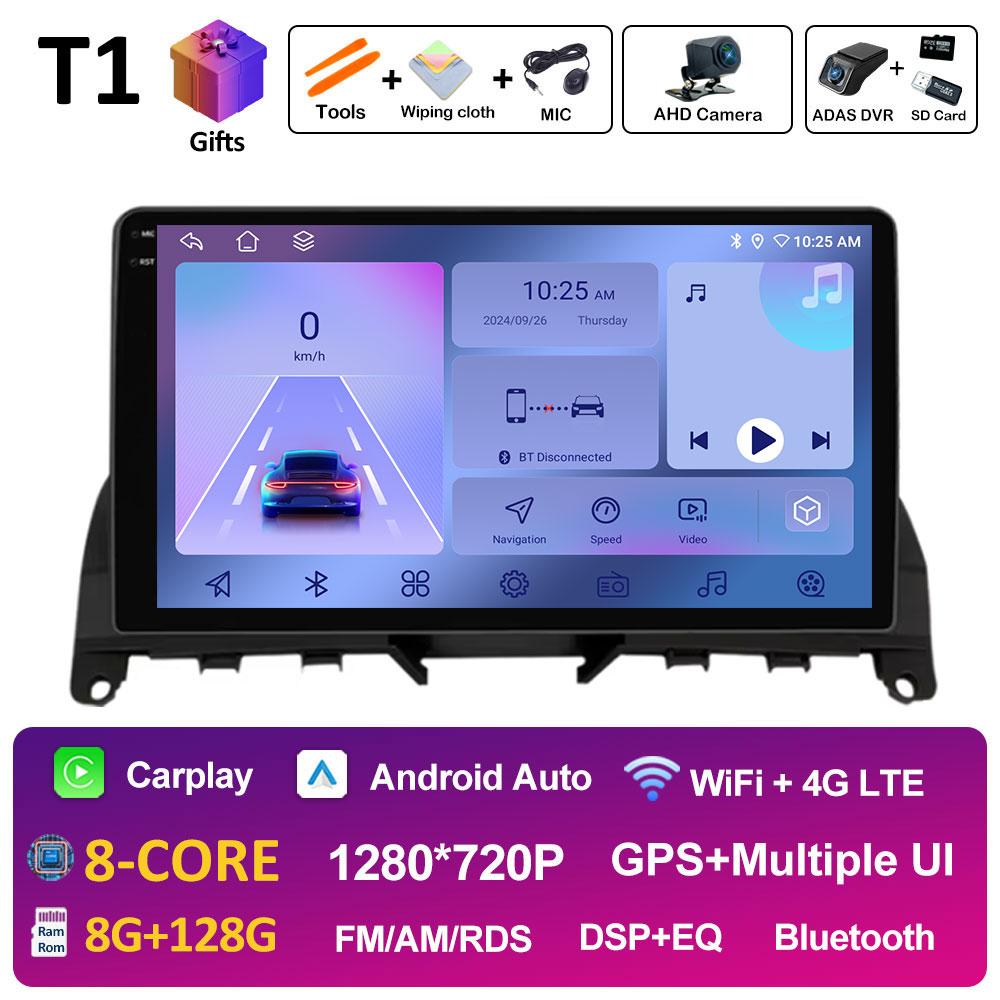 Pentru Mercedes Benz C Class3 W204 S204 2006 2007 2008 2009 2010 2011 Sistem Inteligent Android 14 Bluetooth Ventilator de Răcire GPS Navi